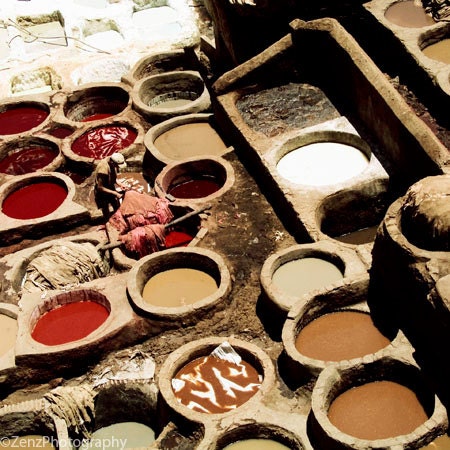 Morocco photography, Fine Art Photograph, Fez tanneries, Moroccan wall art, 8x8 print