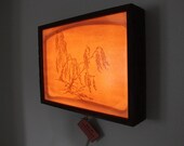 Reclaimed Barn Wood Vintage Fiberglass Light Box