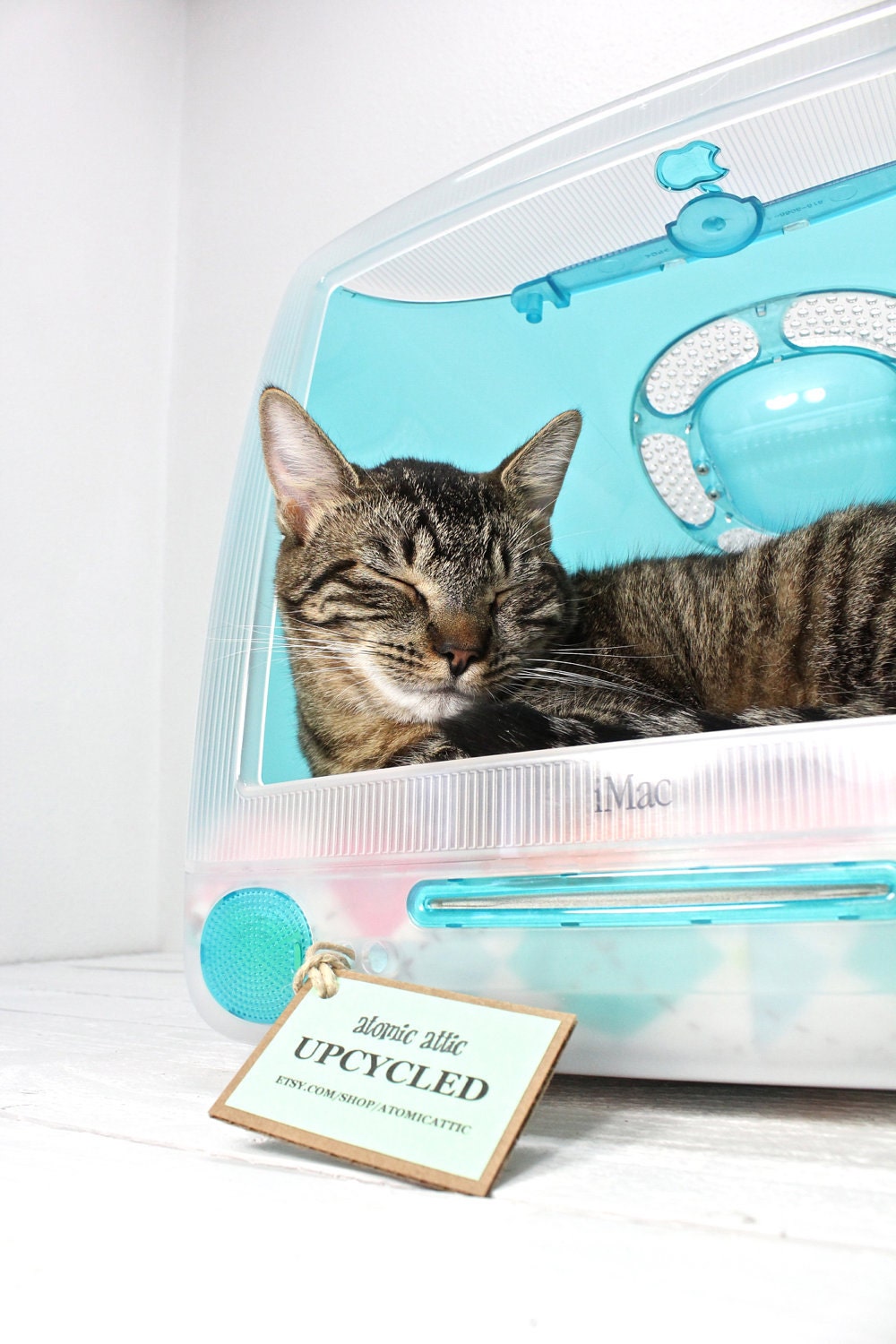 Upcycled Apple Computer Pet Bed - iMac - "Think different"
