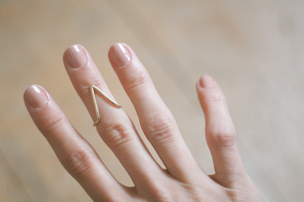 the mountain upper finger ring // bronze