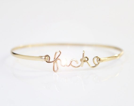 Single Gold Filled "f-ck" Bracelet