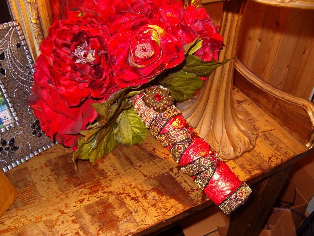 Blood Red Roses Bridal Bouquet