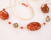 Fossilized Coral, Silver, and Hemp