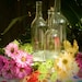 Wedding centerpiece White Triple Wine Bottle Candle Holder Hurricane Lamp