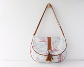 Medium Everyday Handbag--Voyage Marine Chart (Lined with Water Repellent Canvas)