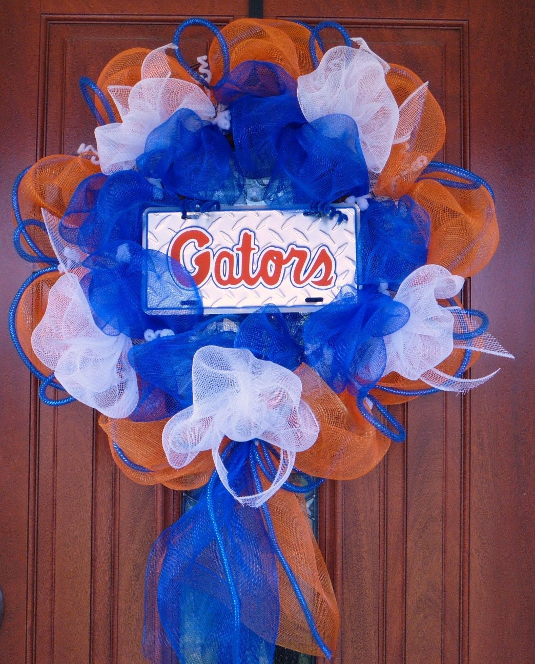 Florida Gators, Poly Mesh Wreath, College Football, Sports Fans, FL Gators, Sports Decor, Door Wreath - Item 520