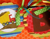 Dump Truck Happy Birthday Banner - Personalization Available