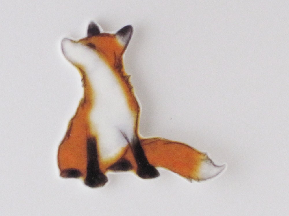 fox jewelry shrink plastic original art brooch pin