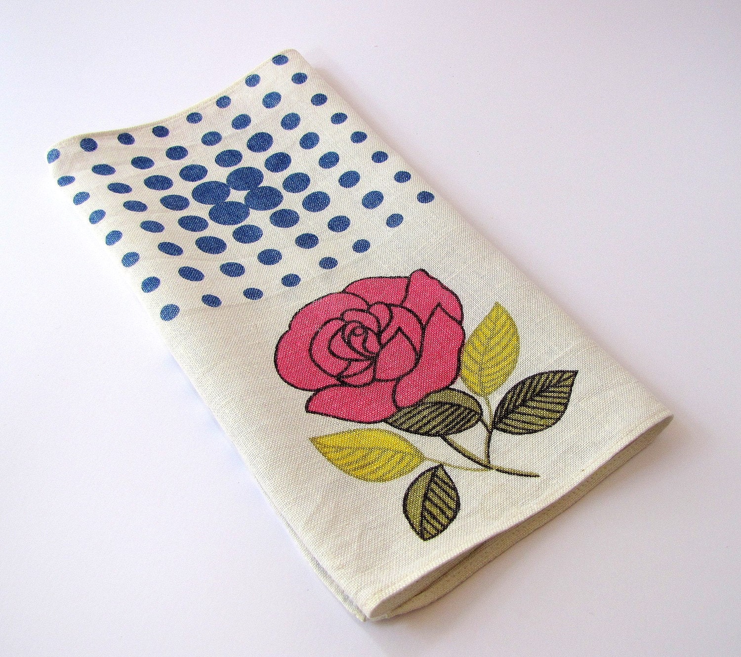 1970's Modern flower linen piece