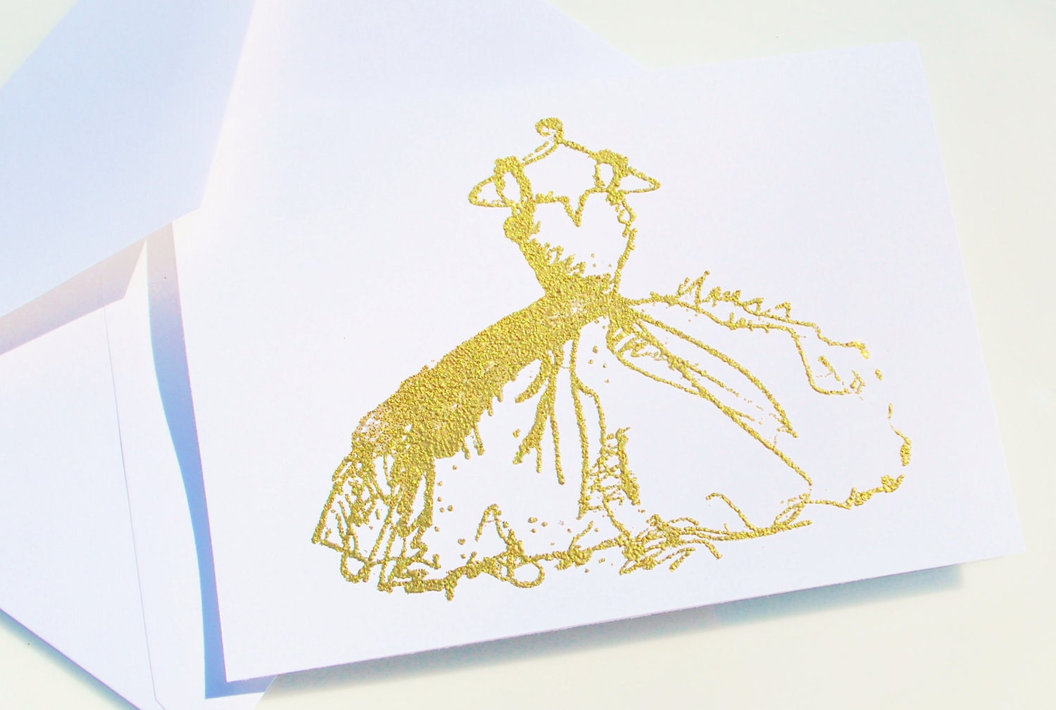 Gold Glitter Sparkling Victorian Bridal card for asking will you be my bridesmaid ONE CARD - TeroldegoAndTomatoes