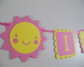 You are my sunshine birthday banner,  I AM 1 banner, photo prop, photography prop, GIRL birthday. first birthday. sun decorations, sunshine