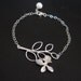Wedding Jewelry Bridal Bracelet Leaf Branch Orchid Flower STERLING SILVER ADJUSTABLE Birthday Bridesmaid Gift