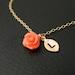 Initial Necklace, Flower Girl Gift, Children Jewelry, Flower Girl Necklace, Bridesmaid Gifts, Coral Necklace, Minimal Jewelry