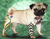 Pug Print 11X14 Tough Dog Digital Art