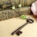 Skeleton Key Necklace, Vintage Key Jewelry, Antique Style, Long Beaded Chain, Gypsy Boho Chic, Repurposed.