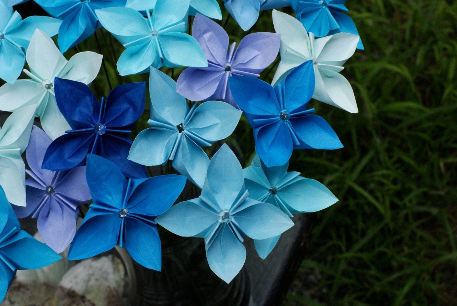 Winter Blue - origami "Butterfly Blooms" bouquet