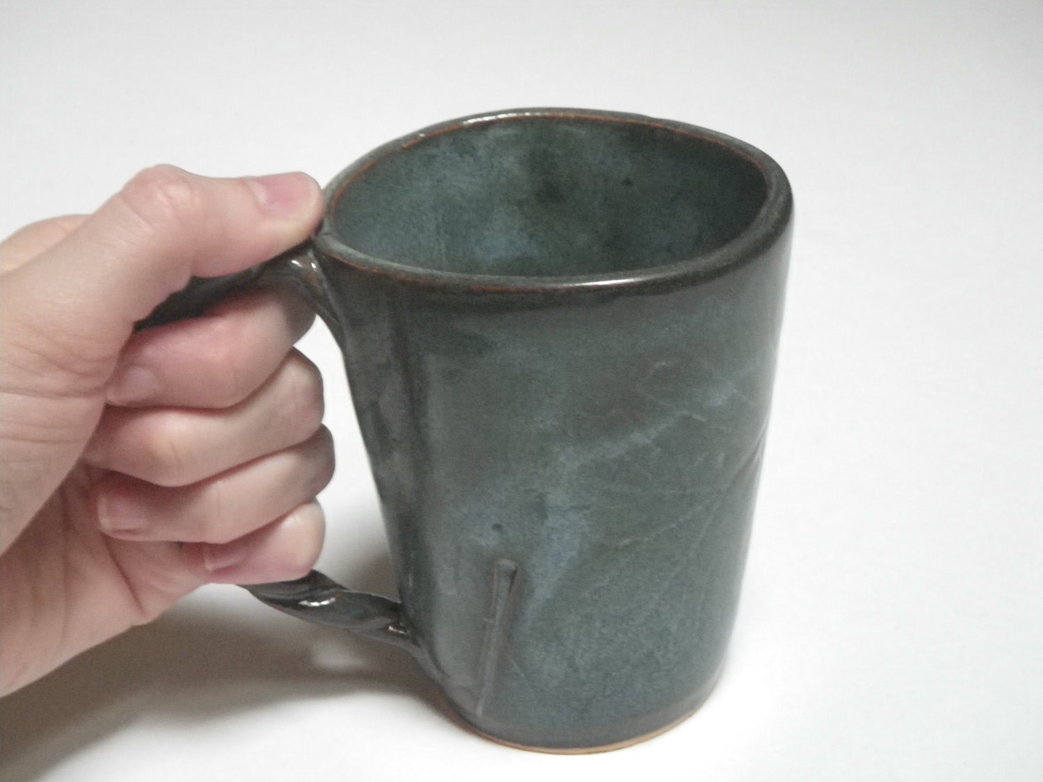 Ceramic Mug in Blue/Green with Nature Textures