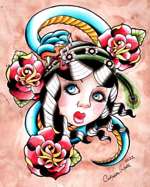 ORIGINAL PAINTING Gypsy Snake by Carissa Rose Watercolor Painting