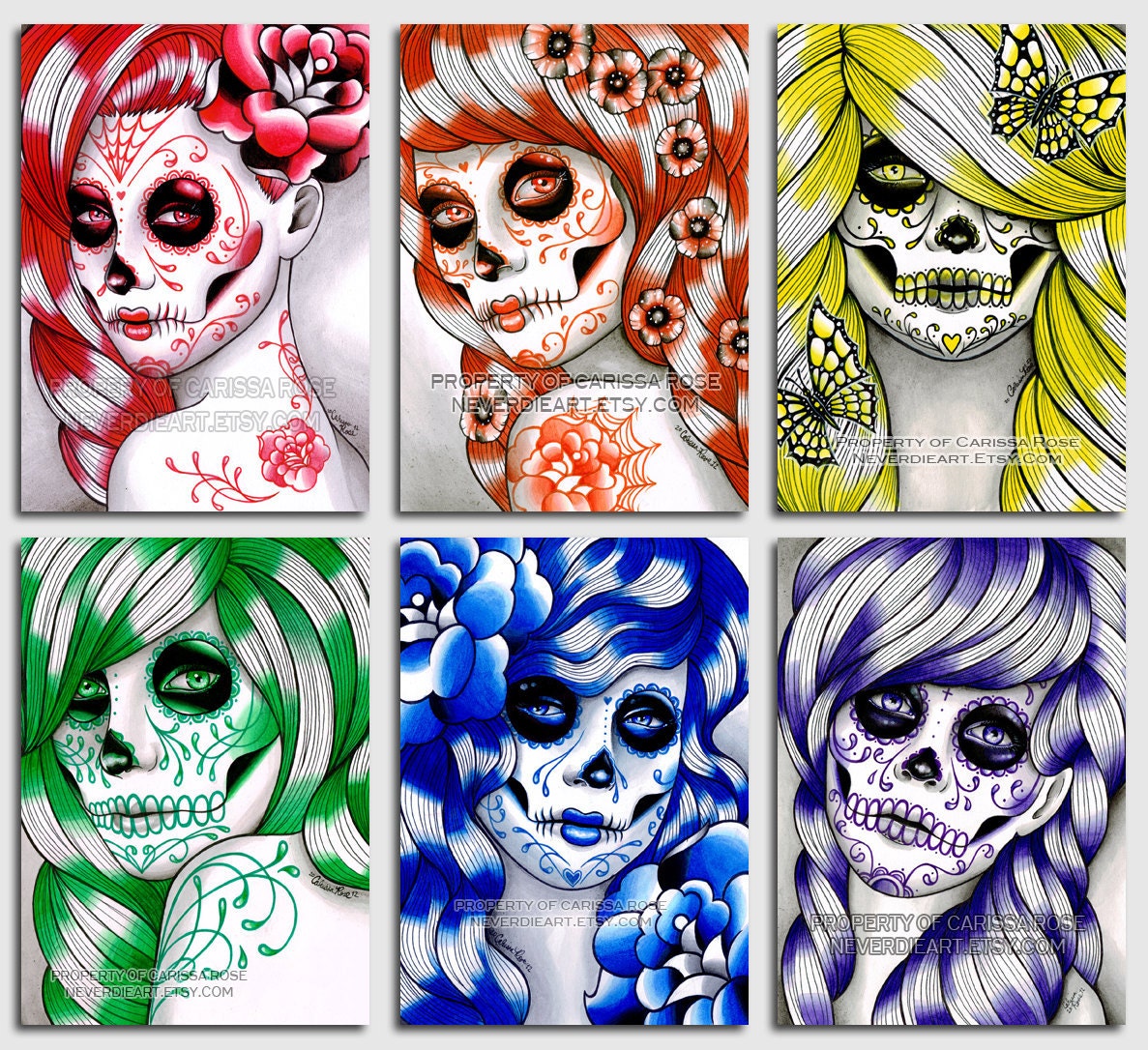 Set of SIX apprx 11x14 Inch Prints - Spectrum Series