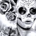 Dia De Los Muertos Sugar Skull Girl Portrait Felicity By Carissa Rose apprx 11x14