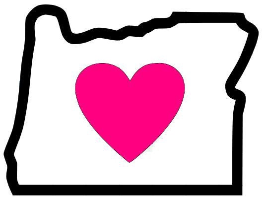 Heart Oregon Sticker