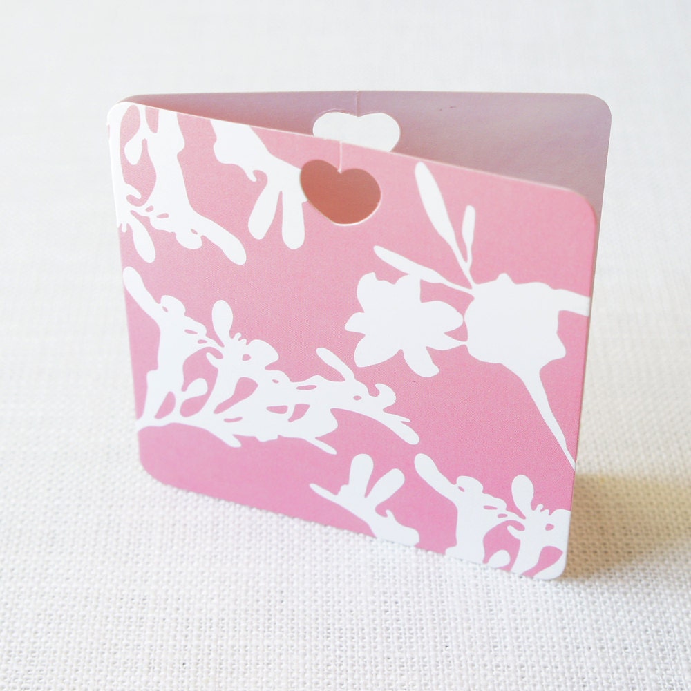 Pink gift tag and card