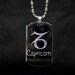 SALE Capricorn Etched Dog Tag Necklace