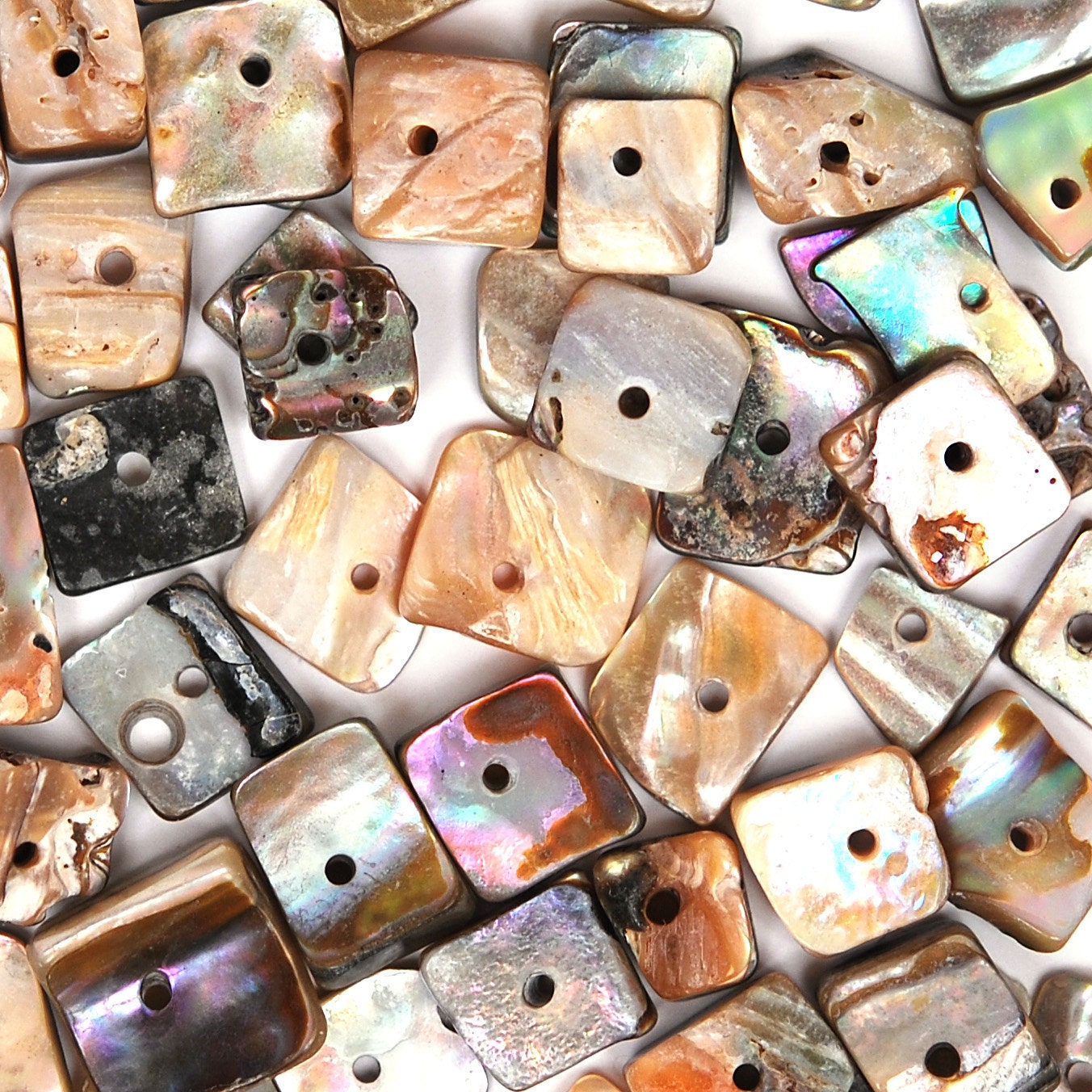 CHIP BEADS-Abalone-Small-Center Hole Drilled-16 Inch Strand