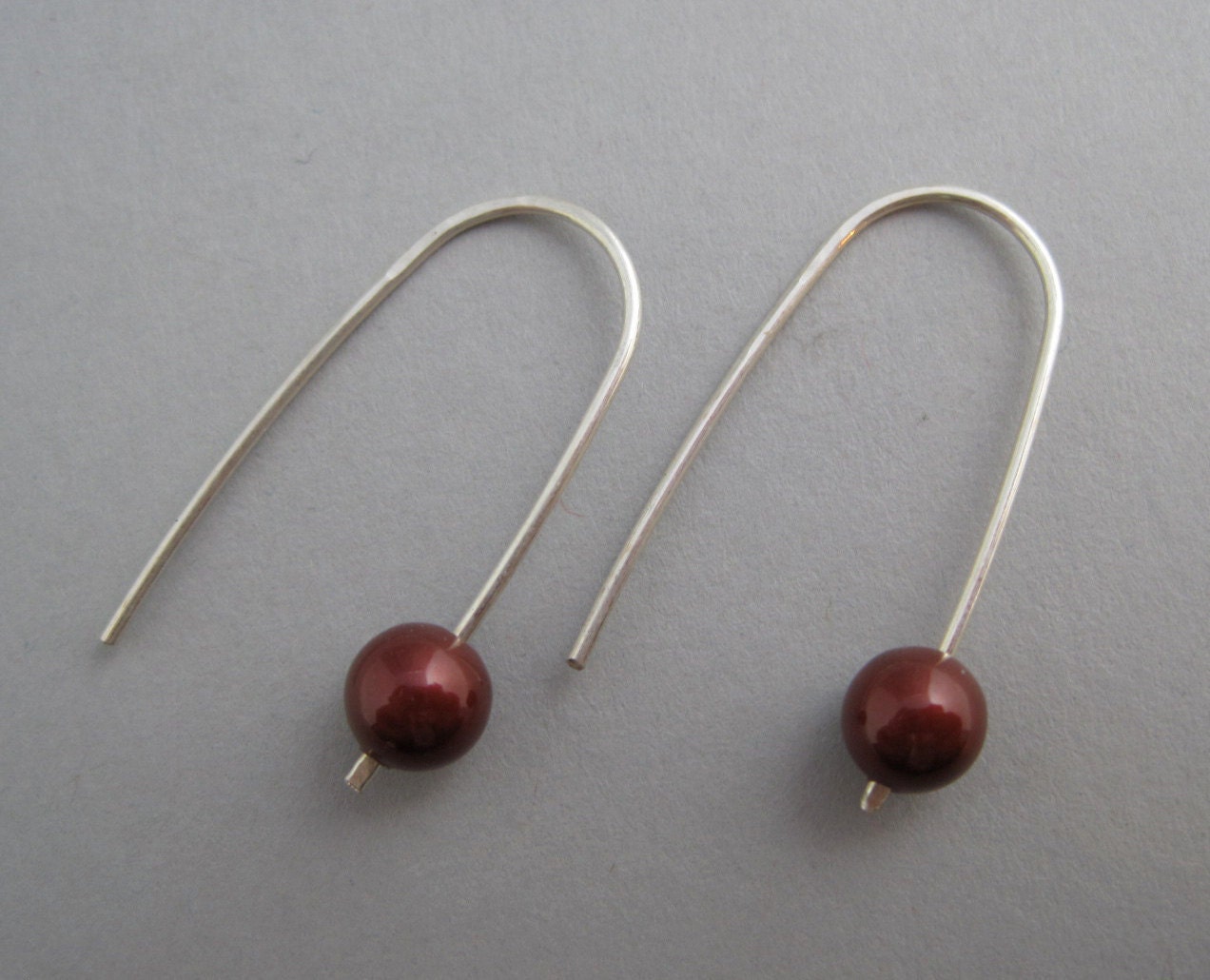 Cherry Red Pearl Earrings