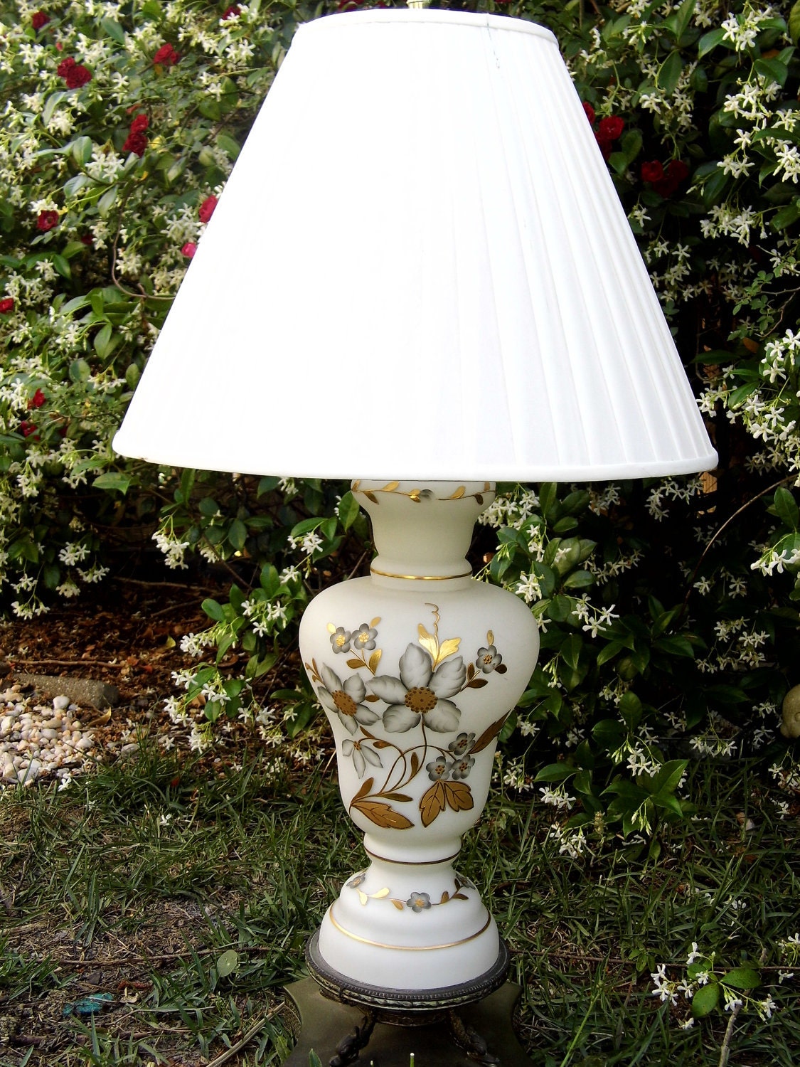 Hollywood Regency Lamp, Hotel Regency, Vintage Lamp, Hand Painted Lamp, Mid Century Lamp, Table Lamp, Vintage Lighting