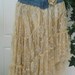 Belle Bohémienne exquisite vintage beige lace funky frou frou Renaissance Denim Couture bohemian jean skirt Made to Order