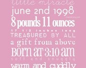 11x14 Personalized Date Print . New Baby Girl Boy Birth Announcement . Stats Newborn Nursery Adoption Subway Art . Customized Poster Print