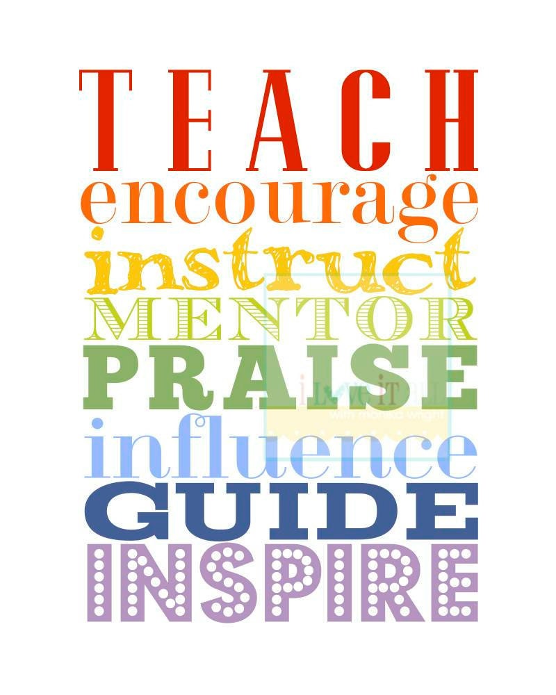 Teacher Gift . Subway Art Poster Print Sign // Classroom Art Appreciation Back to School // Bus Tram Scroll Roll // Teach Inspire Guide