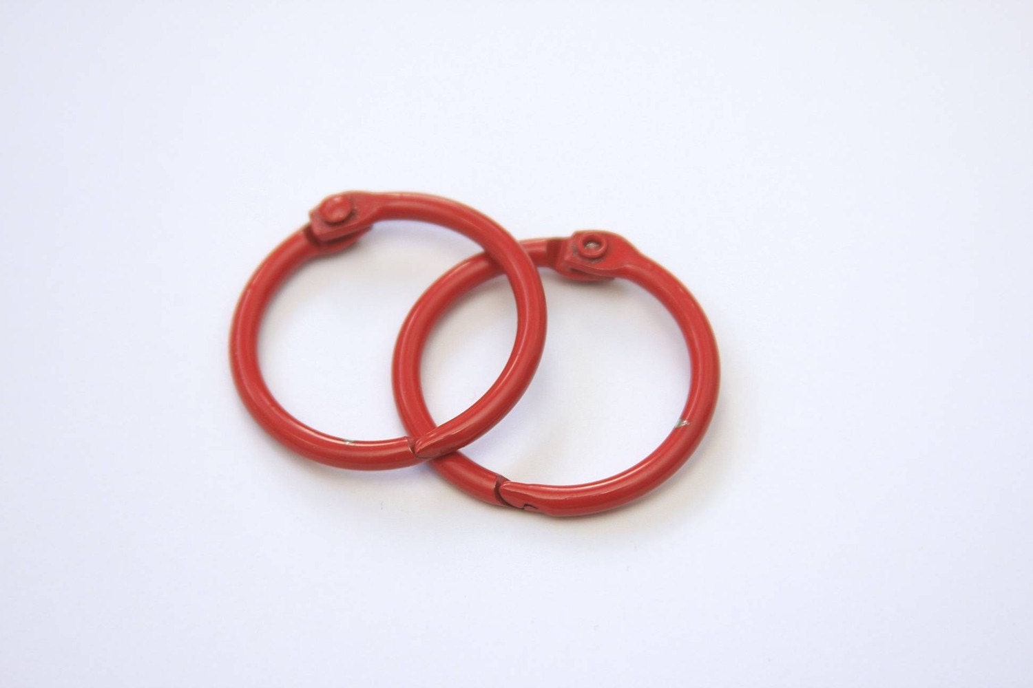 1 Inch . 1" Red Book Binder Bindery Hinge Rings // Cherry Garnet Scarlet Coral Poppy // December Daily