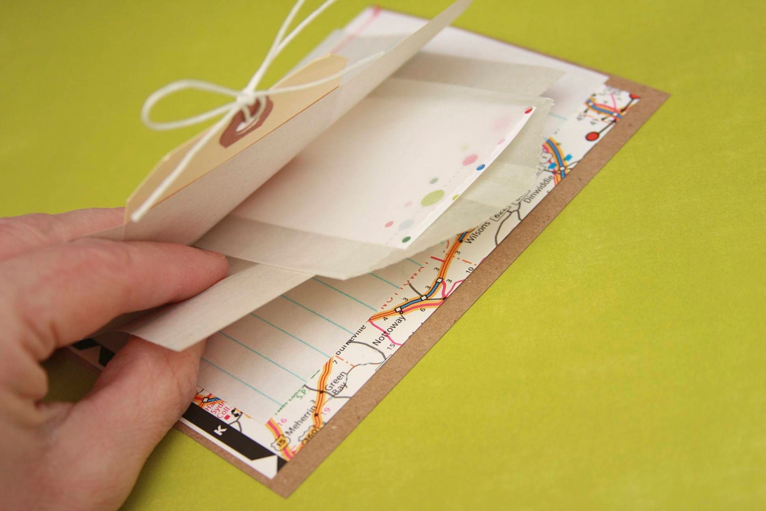 Rustic Mixed Media Greeting Thank You Note Card . Junk Journal Smash Mini // Machine Stitched Book Page . Shipping Tag // A2 size
