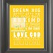 DREAM BIG House Rules Subway Art Poster Print . Be Kind Faith Love God // 11x14 Baby Kid Children Nursery // Red Yellow Blue Pink Black