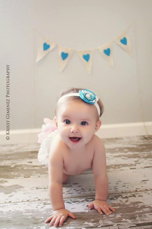 Turquoise and White Vintage Pearl Newborn Headband
