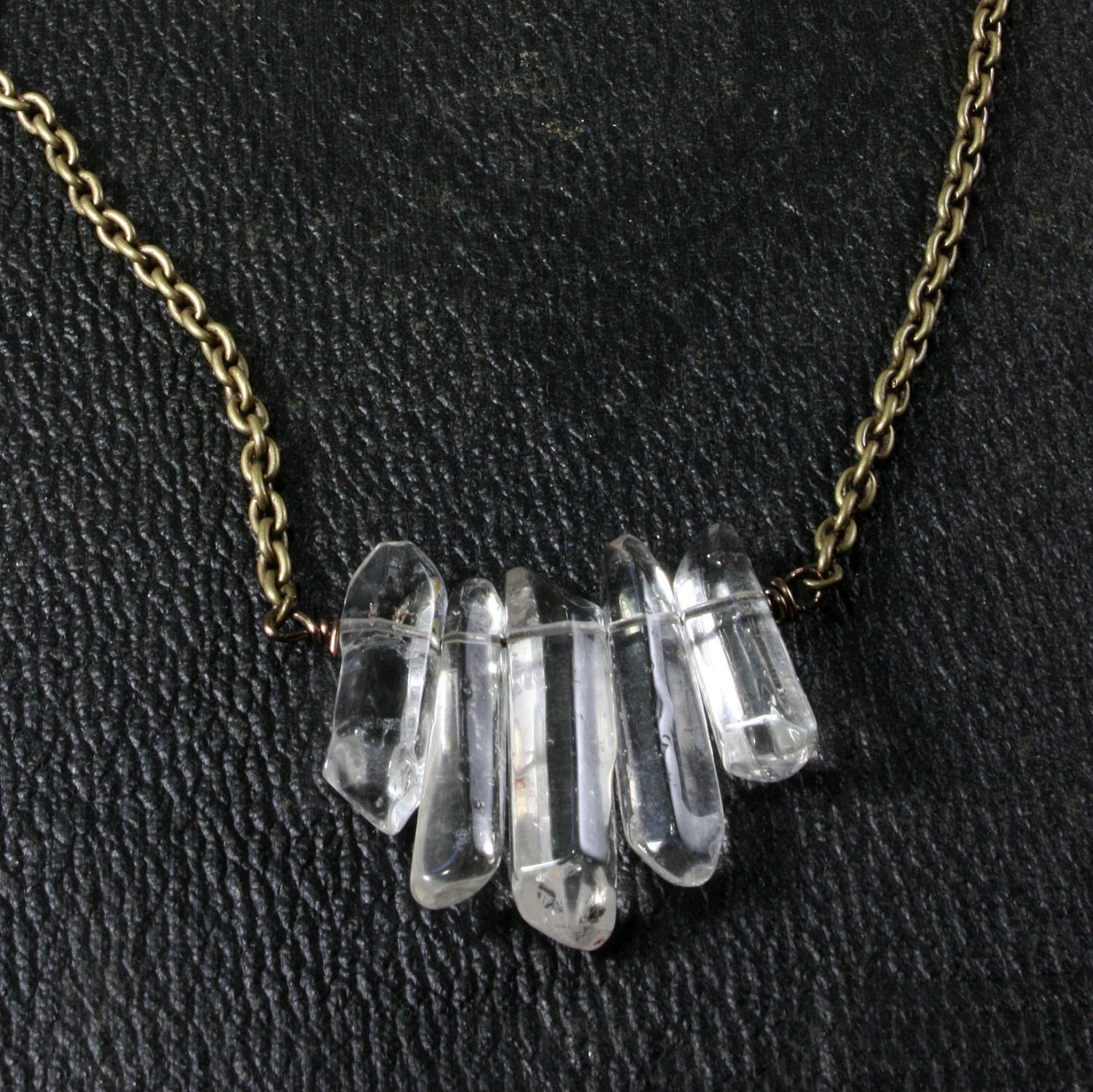 Frozen Falls Song- Graduated Quartz Pendant Necklace