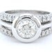 Round diamond engagement ring and bands bezel set 1.70ctw