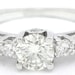 Round cut diamond engagement ring antique 0.76ctw 18k