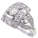 Round cut diamond engagement ring art deco antique style 2.05ctw
