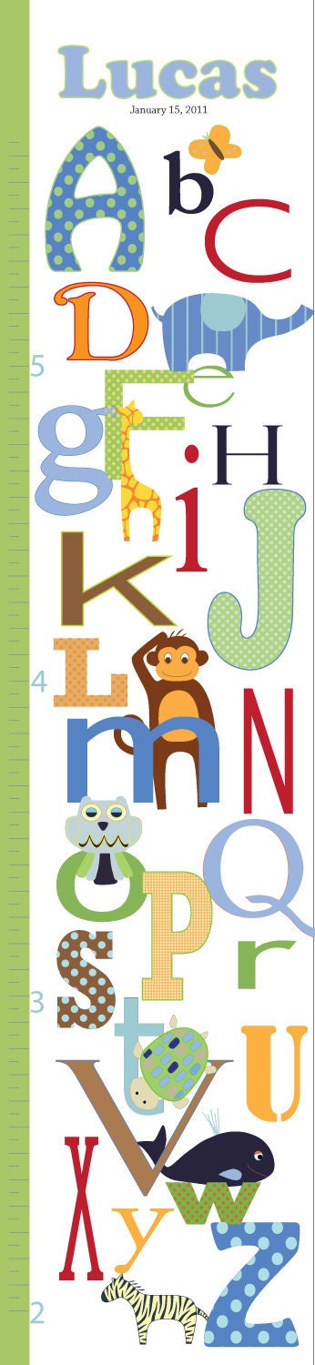 Canvas Growth Chart - Personalized Alphabet