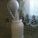 Nautical  White Rope Mason Jar Kitchen Utensil Holder