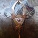 Yosei - Neo Victorian Steampunk - Femme Fatale Jewelry - Dark Fairy Necklace - 22K Gold Plated Blades - Real Butterfly Wings - Vintage Watch Dial and Freshwater Pearl - ONE OF A KIND Creation