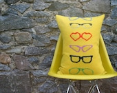 Nervous Stitch Knitted Vintage Spectacles Cushion/Pillow