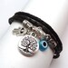 BIRTHDAY SALE Leather  Wrap Bracelet with Protection Charms,yoga jewelry, boho style bracelet,wrapped, wrapping, wrap around,wrist wrap