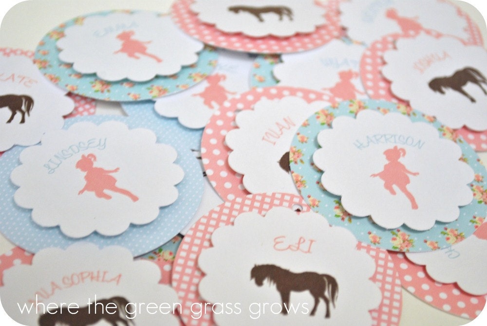 Shabby Chic Vintage Pony Tags
