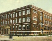 Caleb Mills Hall INDIANAPOLIS Indiana Vintage Postcard 1910 Cancel