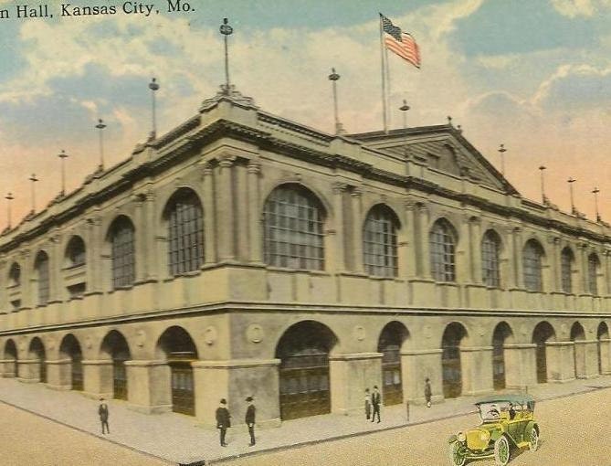 Convention Hall KANSAS CITY MO Unused Hall Bros Vintage Postcard