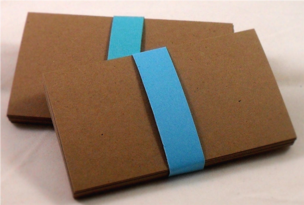 Business Cards, Mini Notecards, Gift Tags, Kraft, Upcycled, BLANK, Set of 50